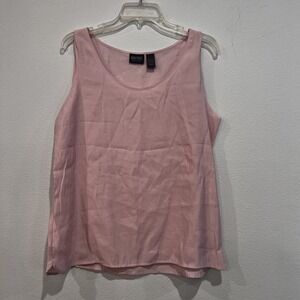 Additions By Chico's Design Tank Top Sz 2 Sleeveless Tank Top round  Neck pink